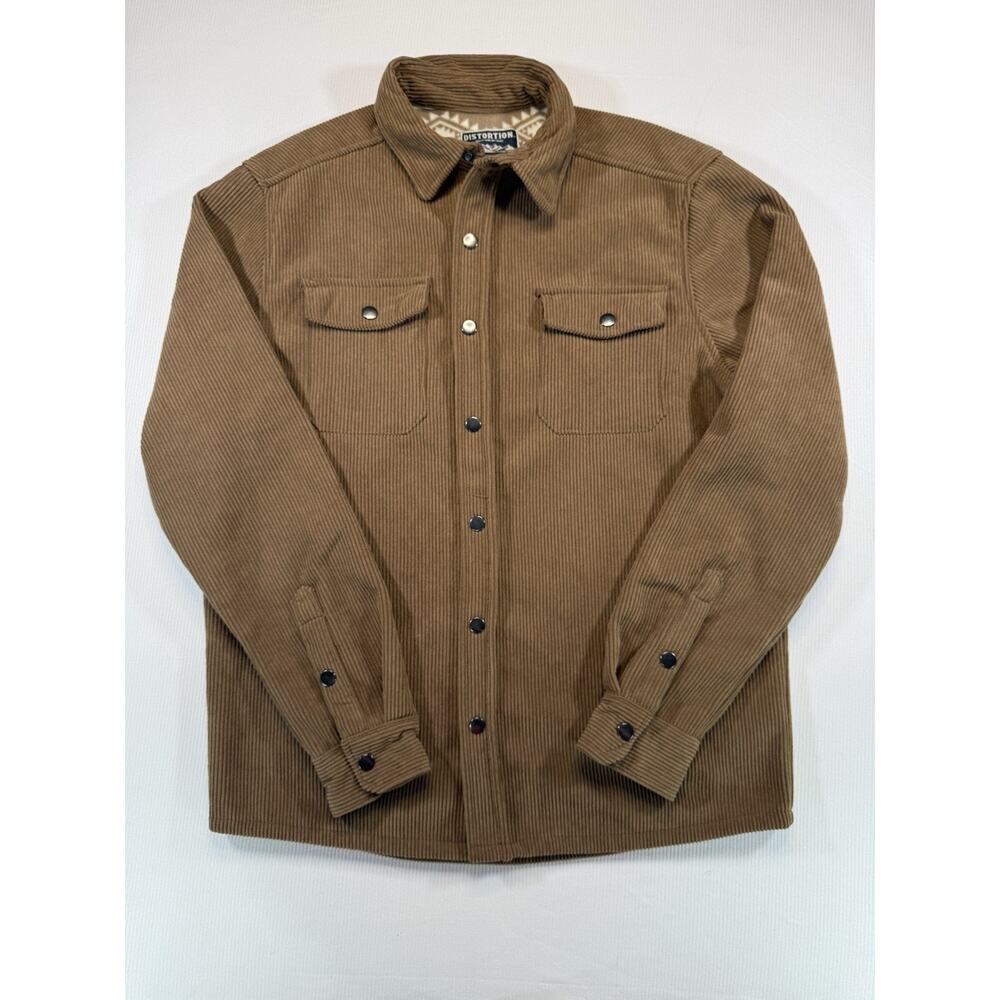 Distortion Corduroy Shirt Jacket Brown Fleece Lined Men’s Medium NWT